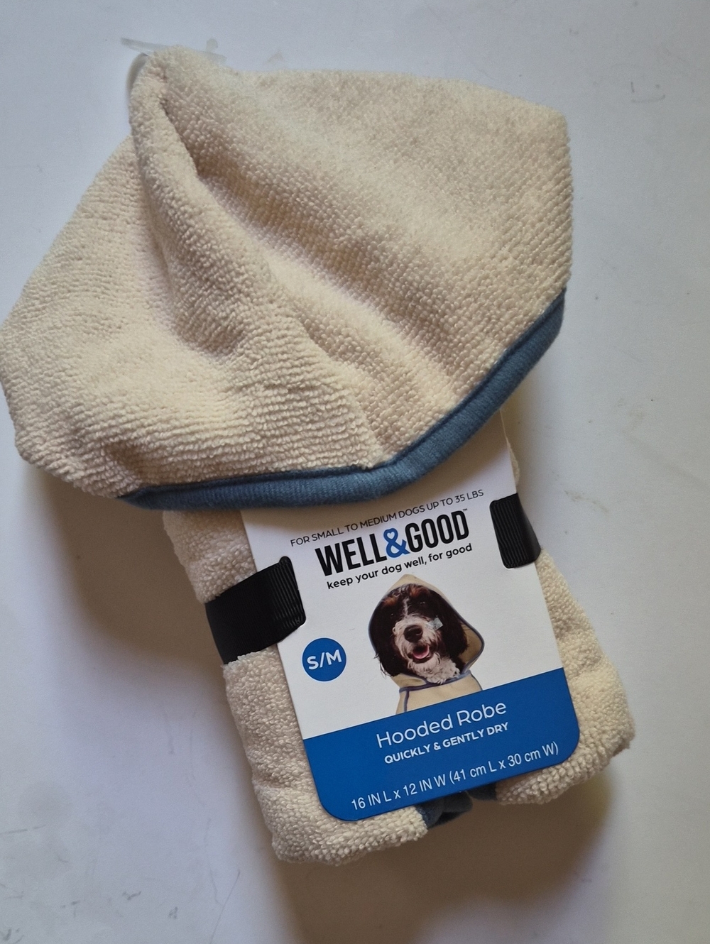 Well & Good Hooded Robe for Dogs, Small/Medium - Picture 3 of 7